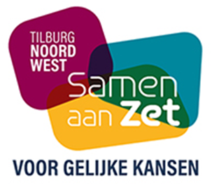 Logo met de tekst 'Tilburg Noord West Samen aan zet voor gelijke kansen'